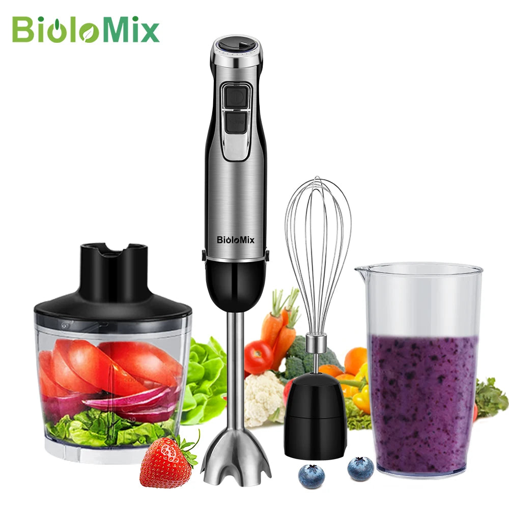 Stainless Steel Immersion Hand Stick Blender and Smoothie Cup