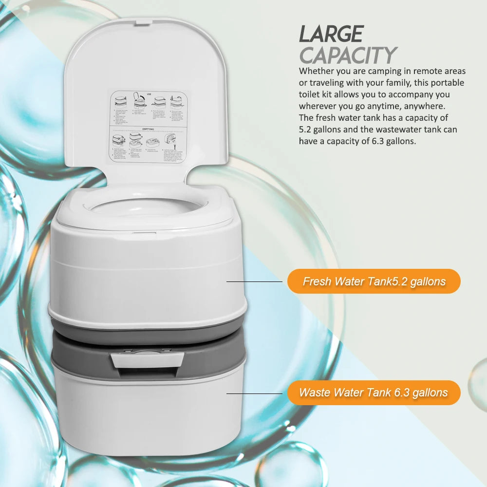 Portable Toilet with Tissue Storage