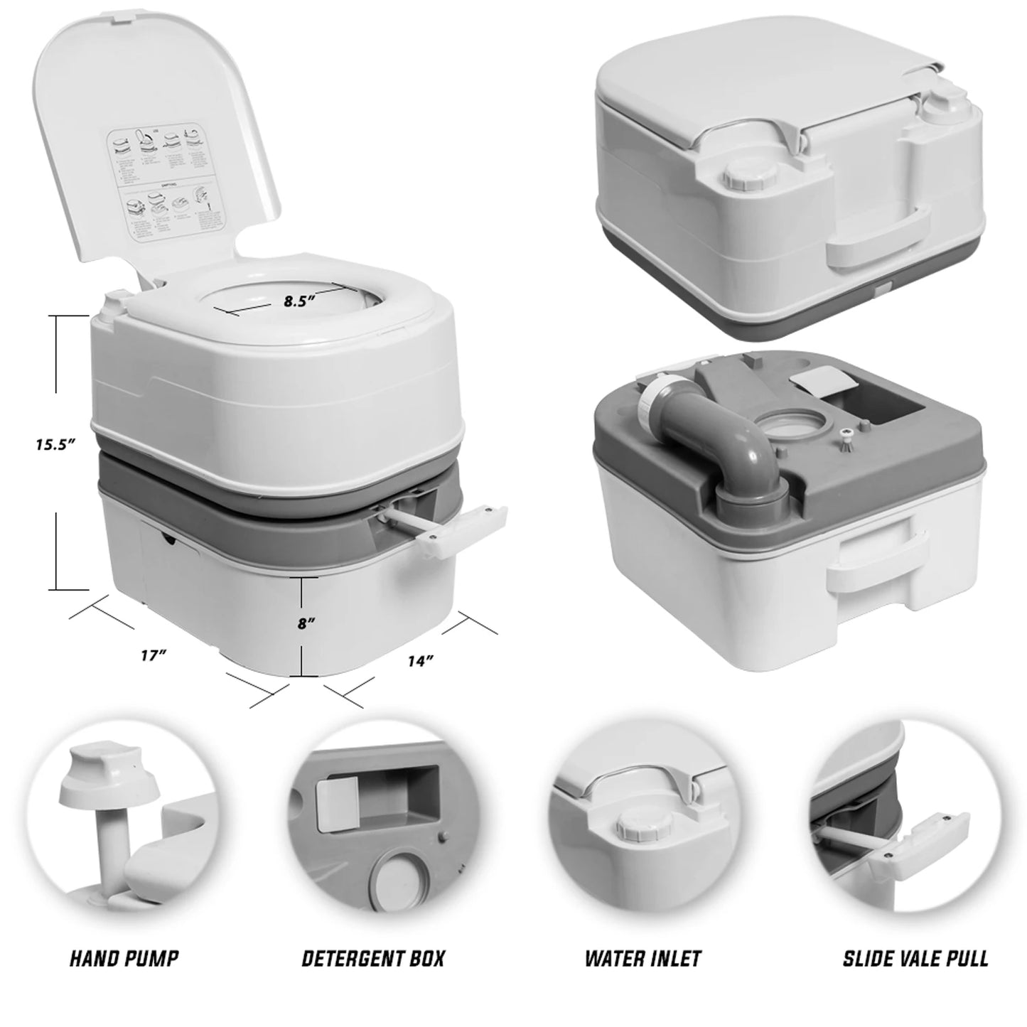 Portable Toilet with Tissue Storage