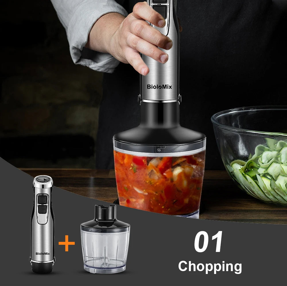 Stainless Steel Immersion Hand Stick Blender and Smoothie Cup