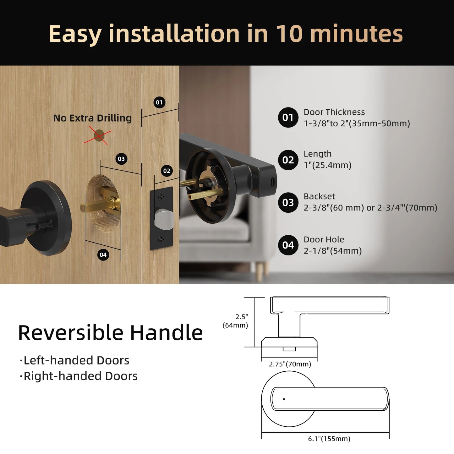 Smart Fingerprint Lock Control Passcode Touchscreen