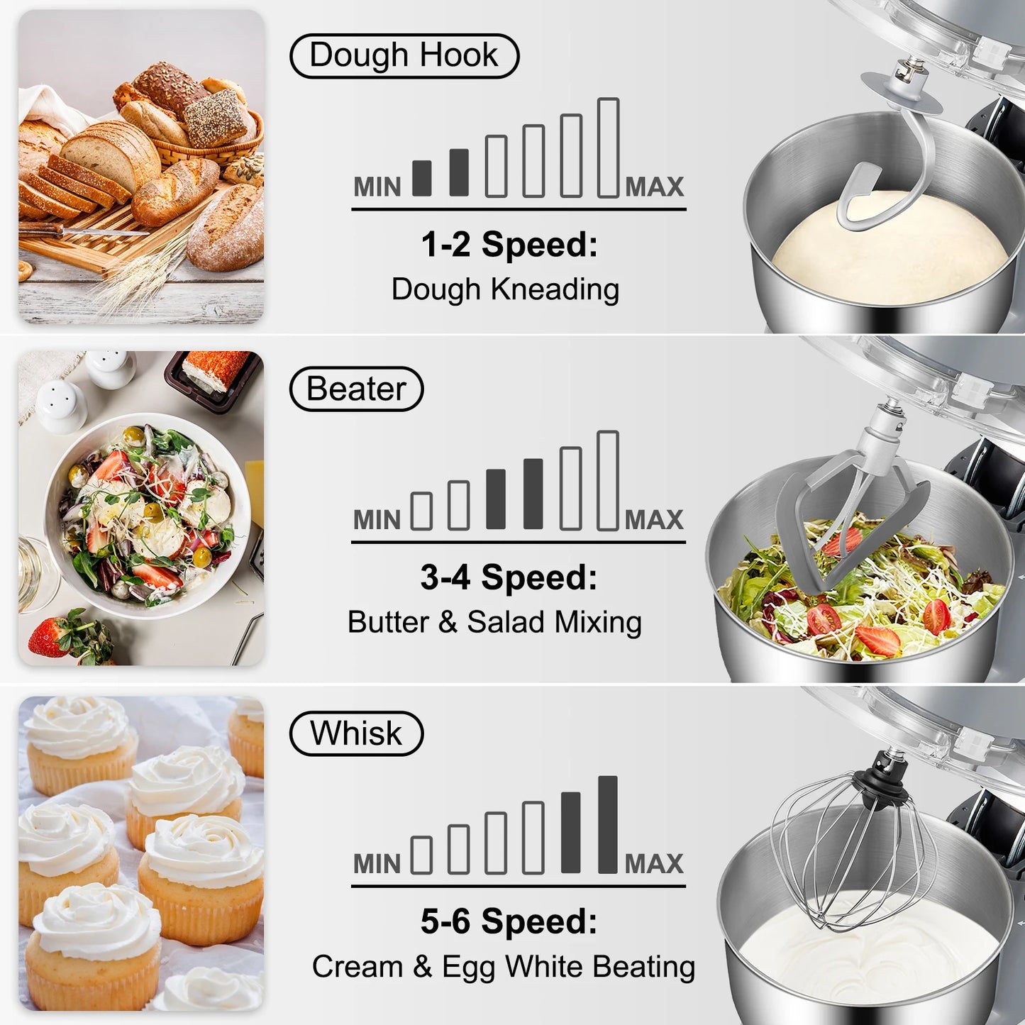 Stand Mixer Electric Mixer with 6 Speeds