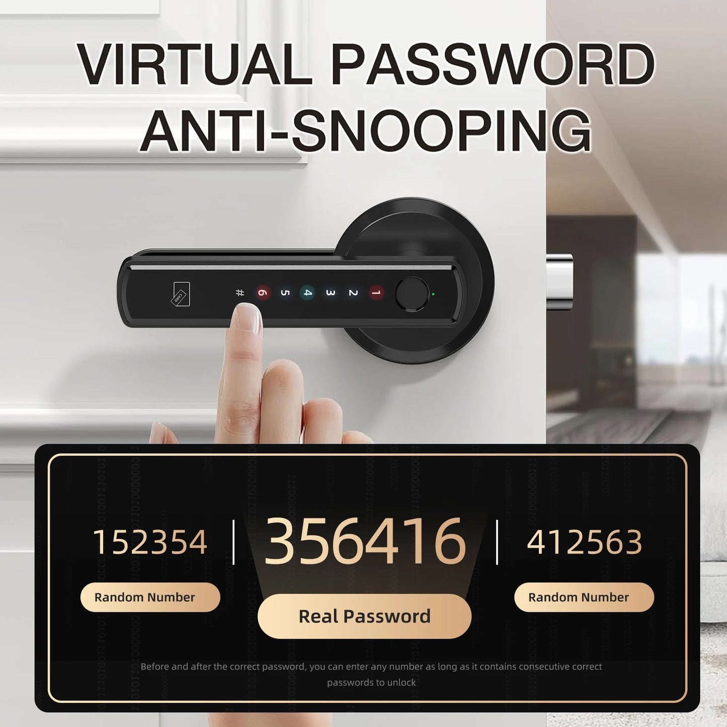 Smart Fingerprint Lock Control Passcode Touchscreen