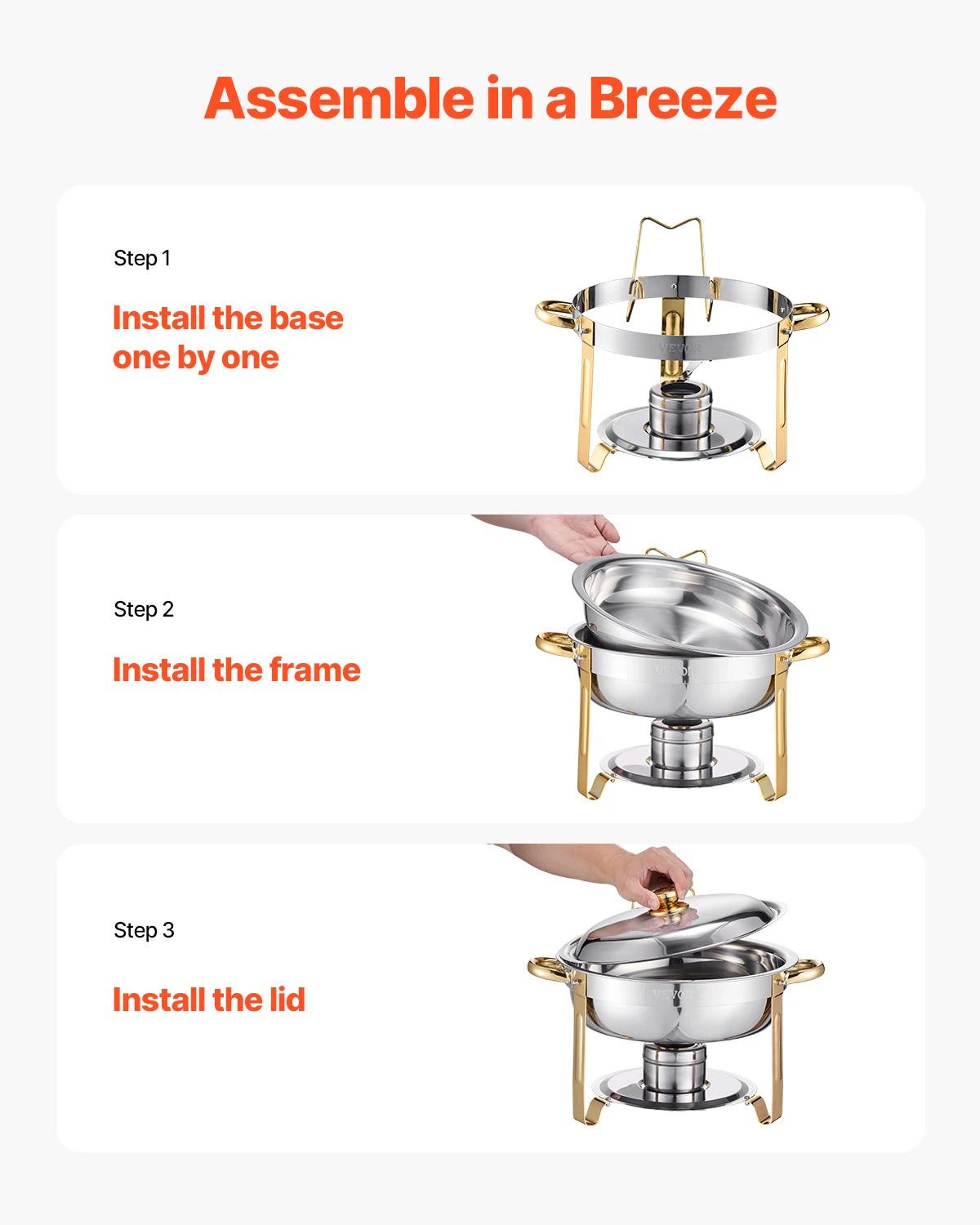 Stainless Steel Chafing Dish 4 Pack Buffet Set