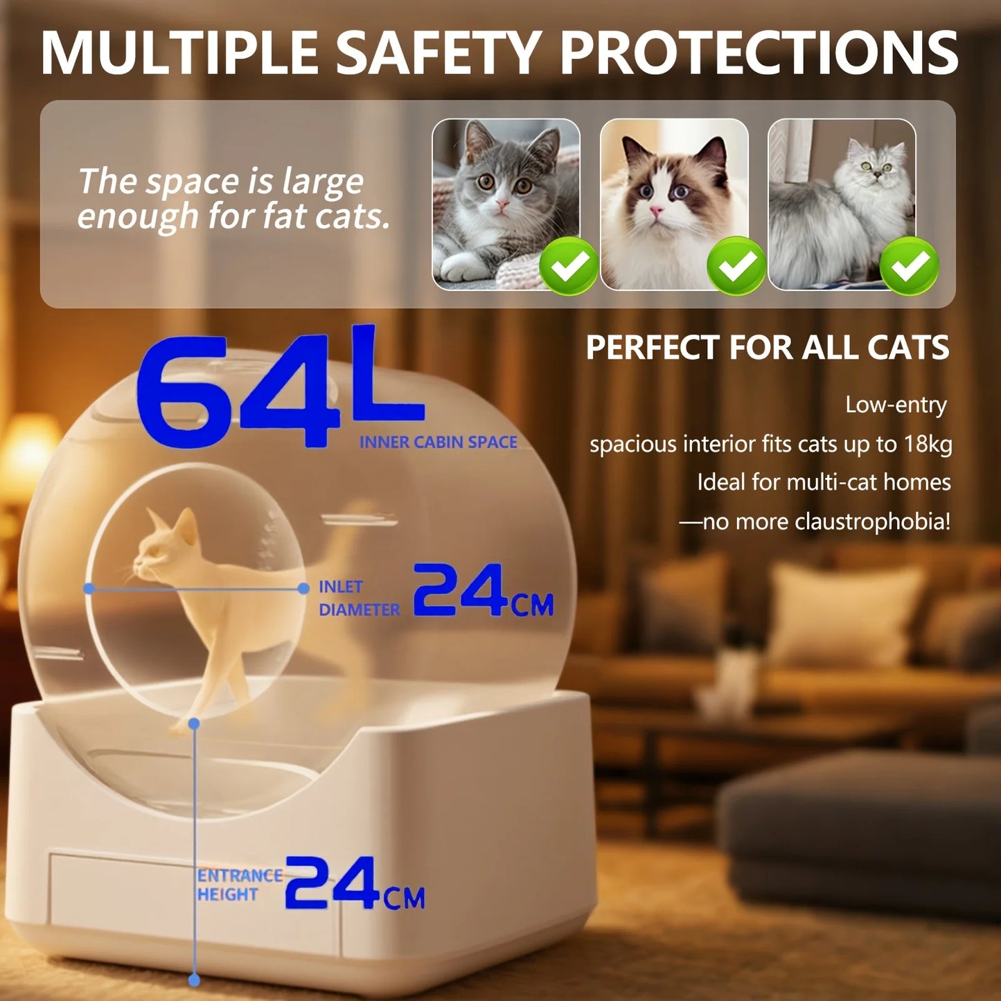 Automatic Self-Cleaning Cat Litter Box