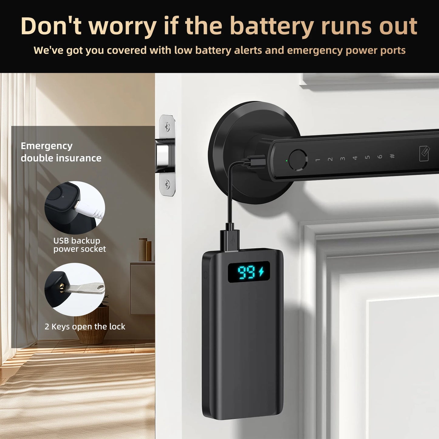 Smart Fingerprint Lock Control Passcode Touchscreen