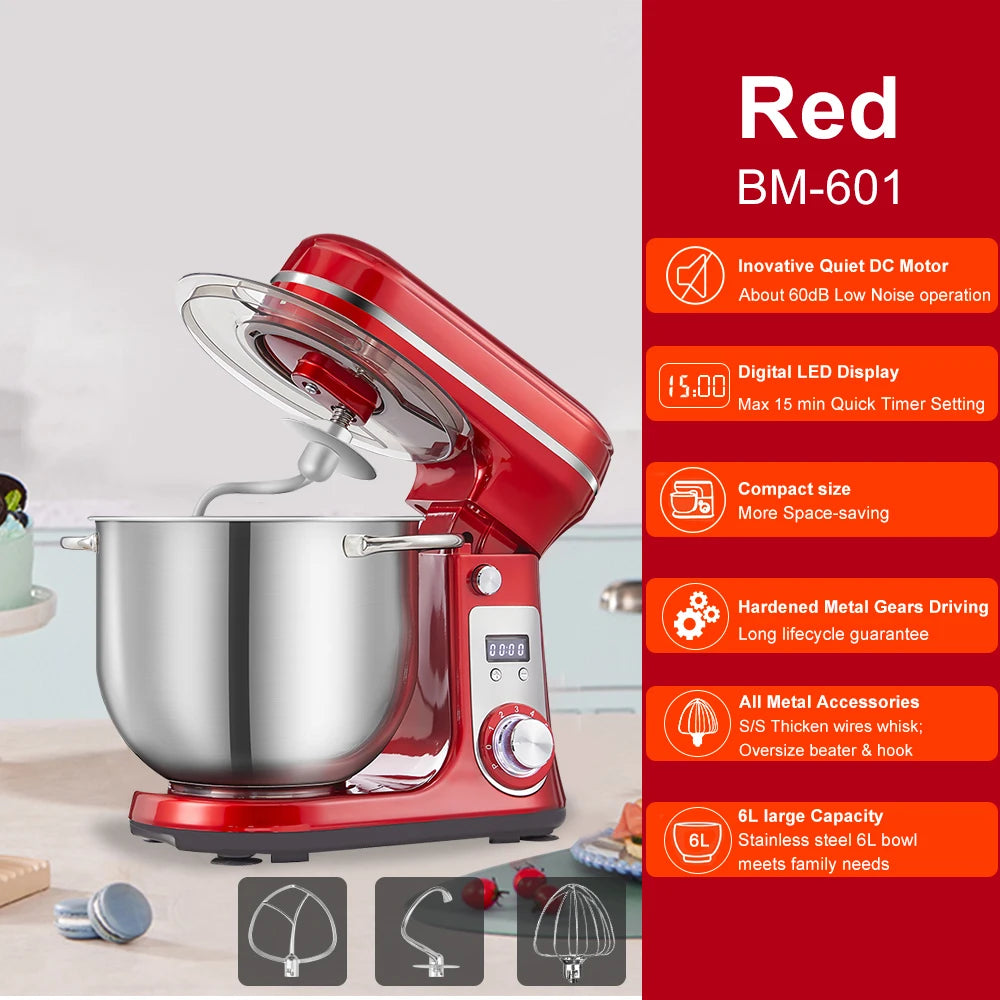 Kitchen Stand Mixer/Dough Kneader, 6-Speed