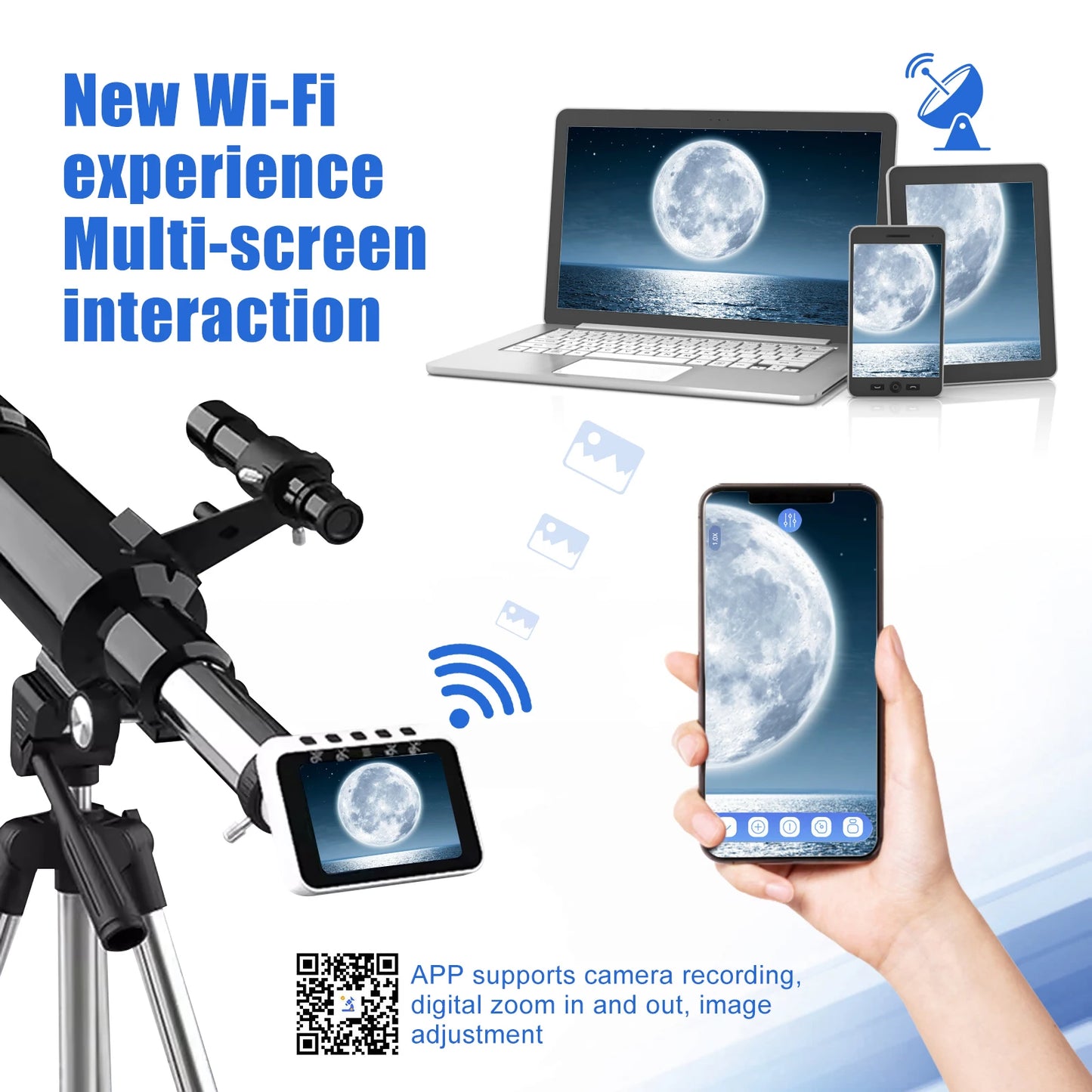 WIFI Electronic astronomical telescopes video recording