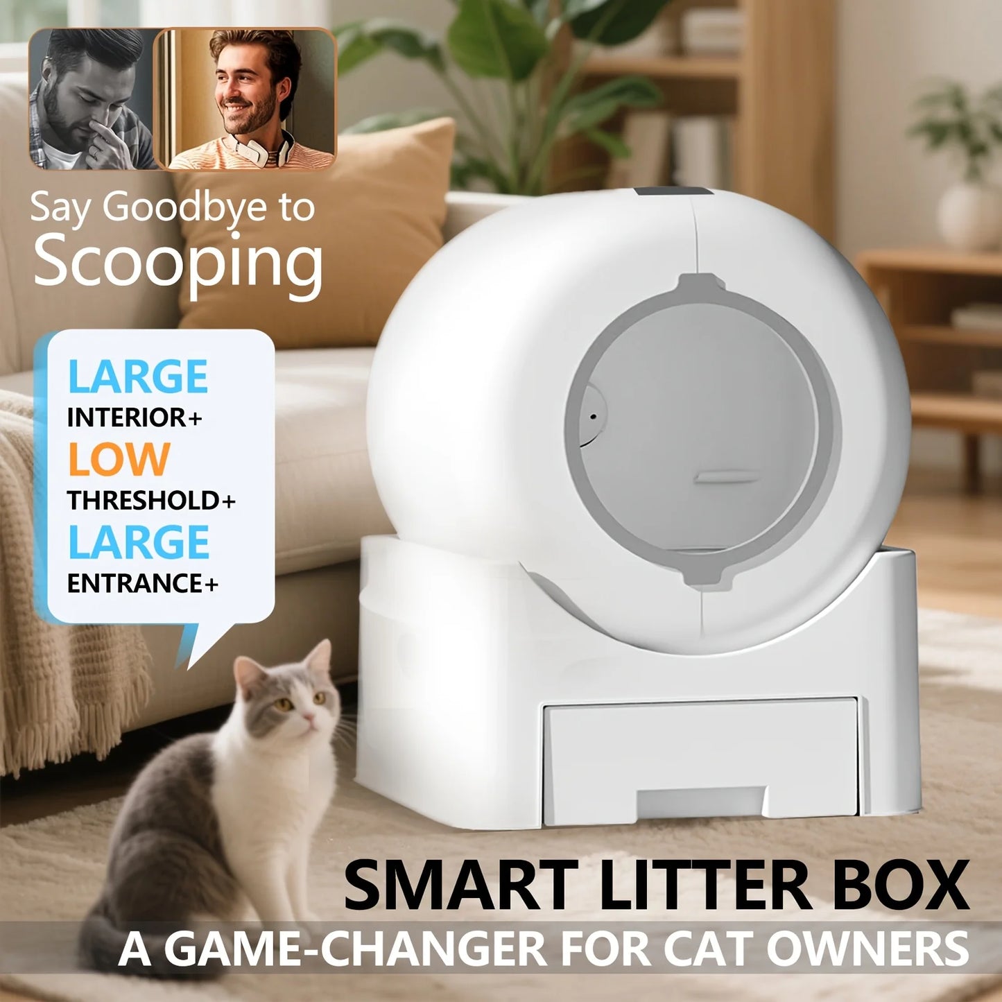 Automatic Self-Cleaning Cat Litter Box
