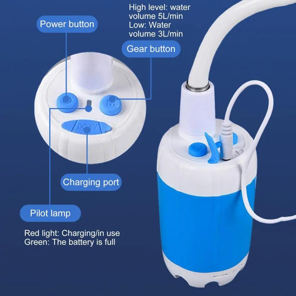Portable Shower with Rechargeable Electric Pump