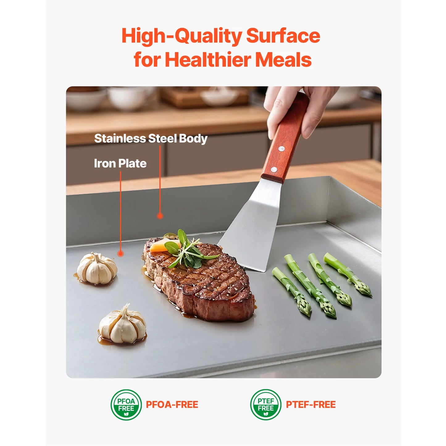 Commercial Electric Stainless Steel Countertop Flat Top Grill