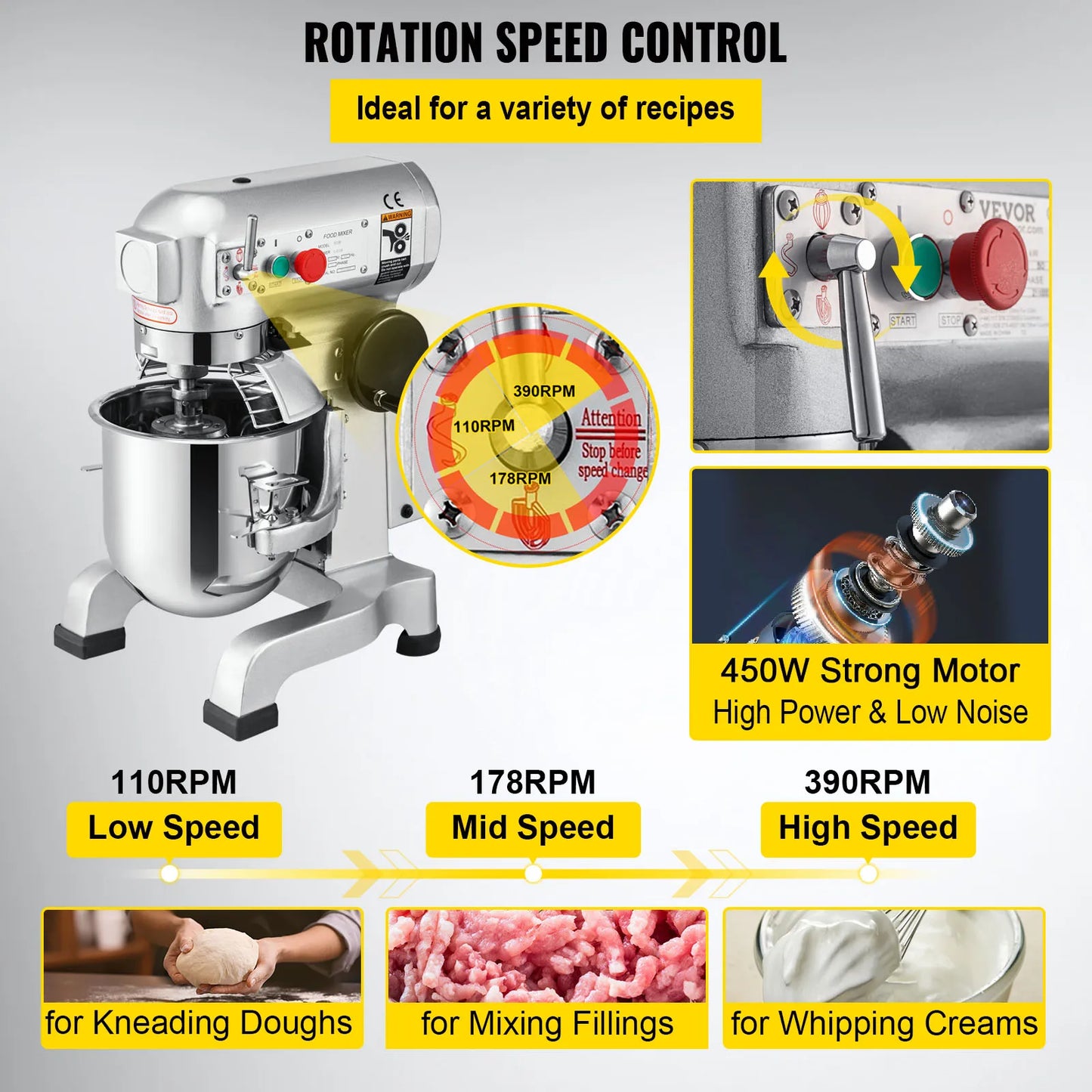 Electric Stainless Steel Commercial Mixer