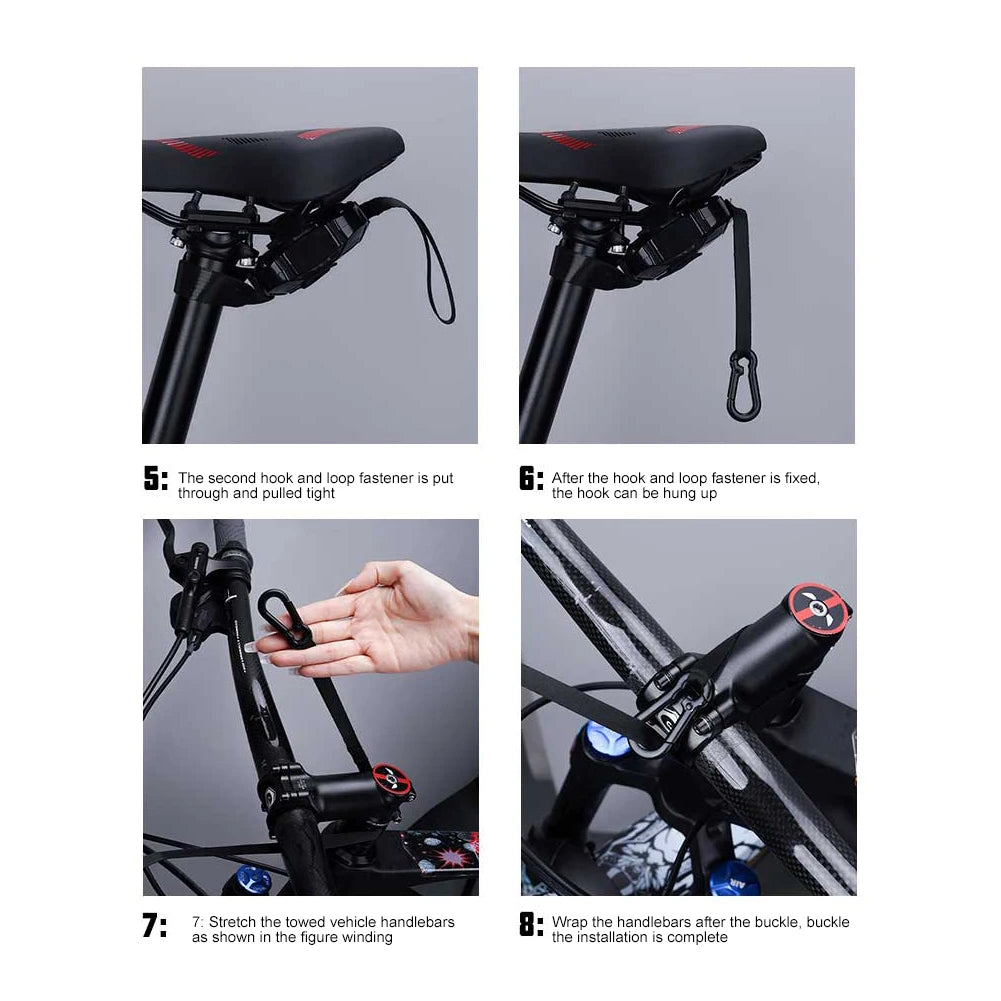 Retractable Mountain Bicycle Tow Rope