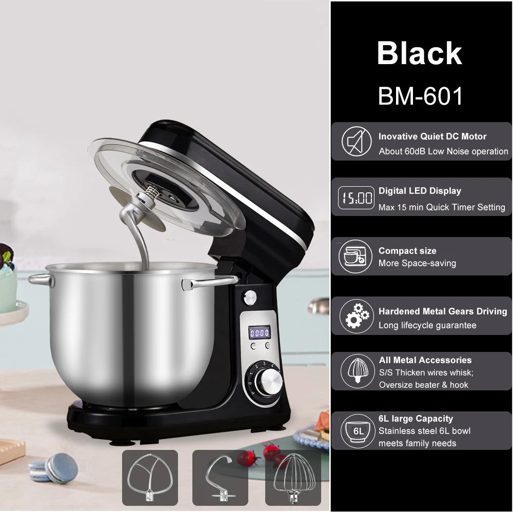 Kitchen Stand Mixer/Dough Kneader, 6-Speed