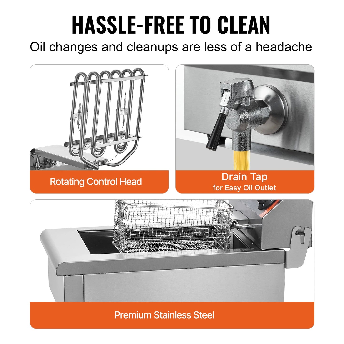Commercial Countertop Electric Deep Fryer w/Dual Removable Tanks