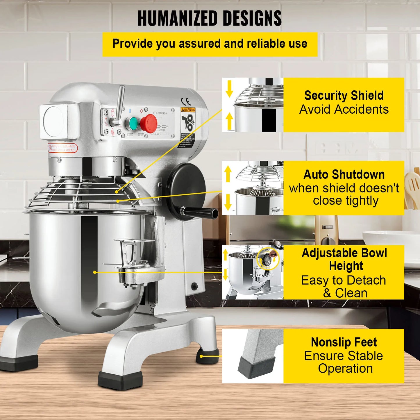 Electric Stainless Steel Commercial Mixer