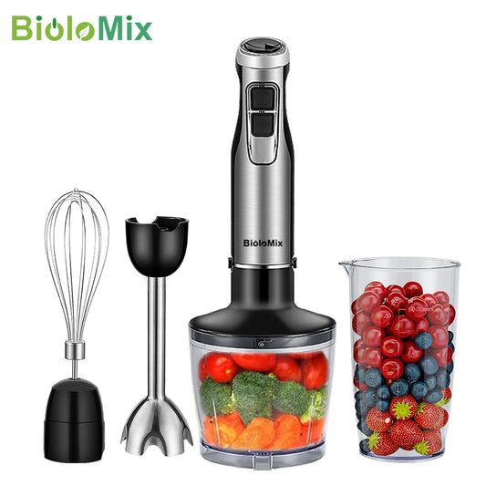 Stainless Steel Immersion Hand Stick Blender and Smoothie Cup