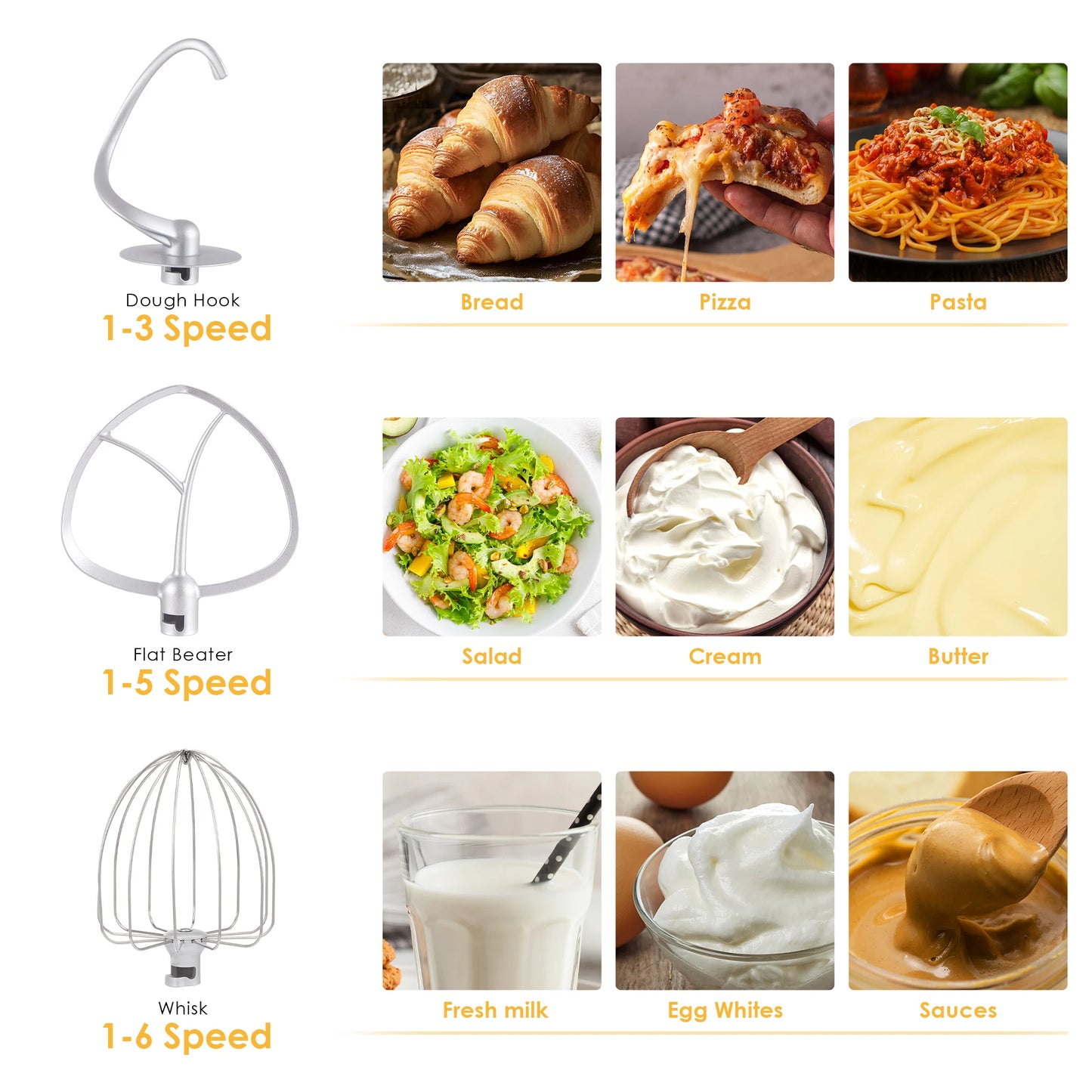Kitchen Stand Mixer/Dough Kneader, 6-Speed