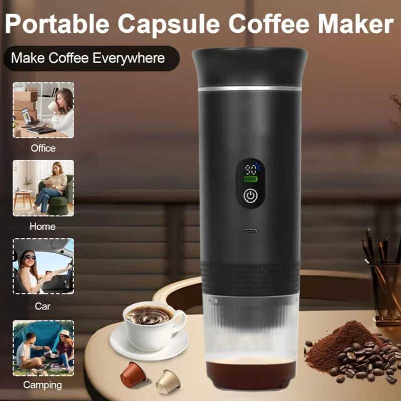 Portable three-in-one travel coffee/espresso machine