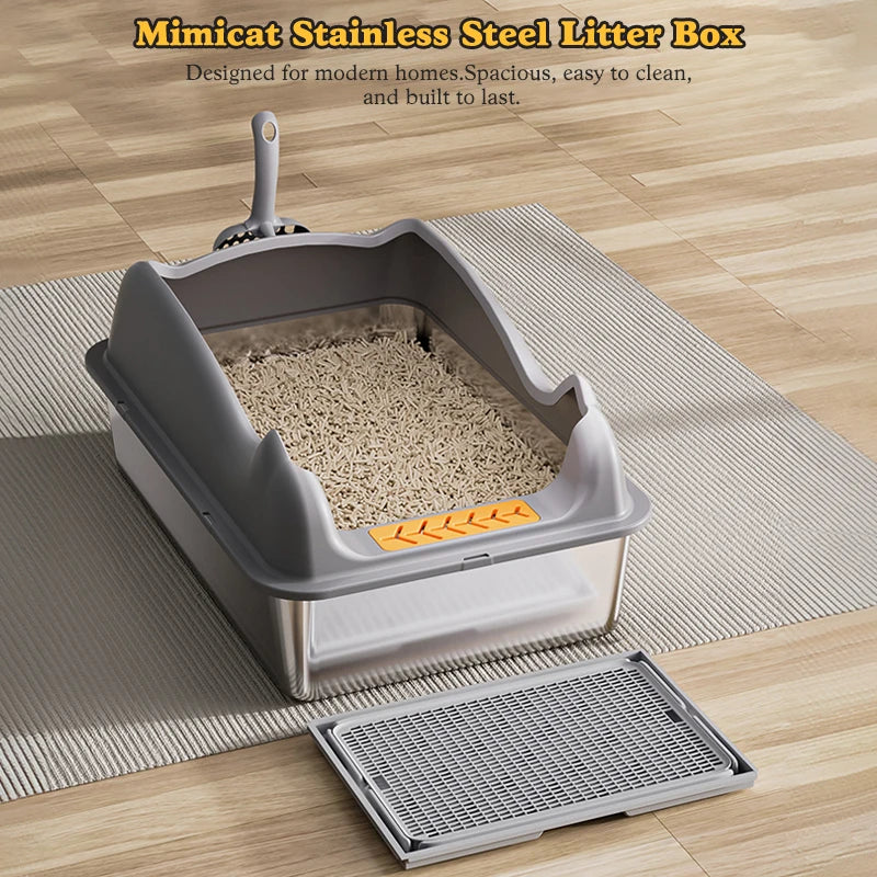 Stainless Steel Cat Litter Box With Lid