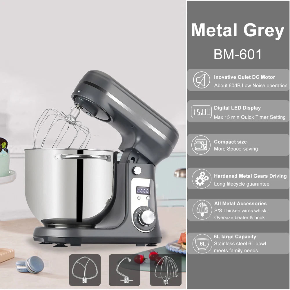 Kitchen Stand Mixer/Dough Kneader, 6-Speed