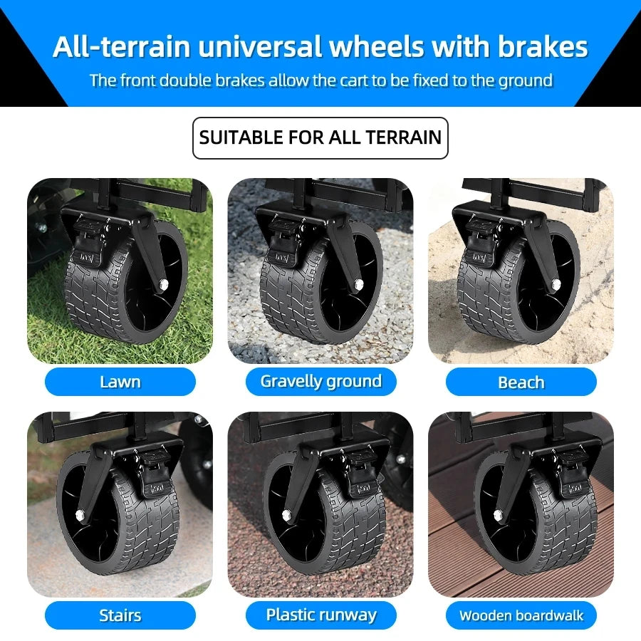Foldable Big Tank Wheels Beach Wagon