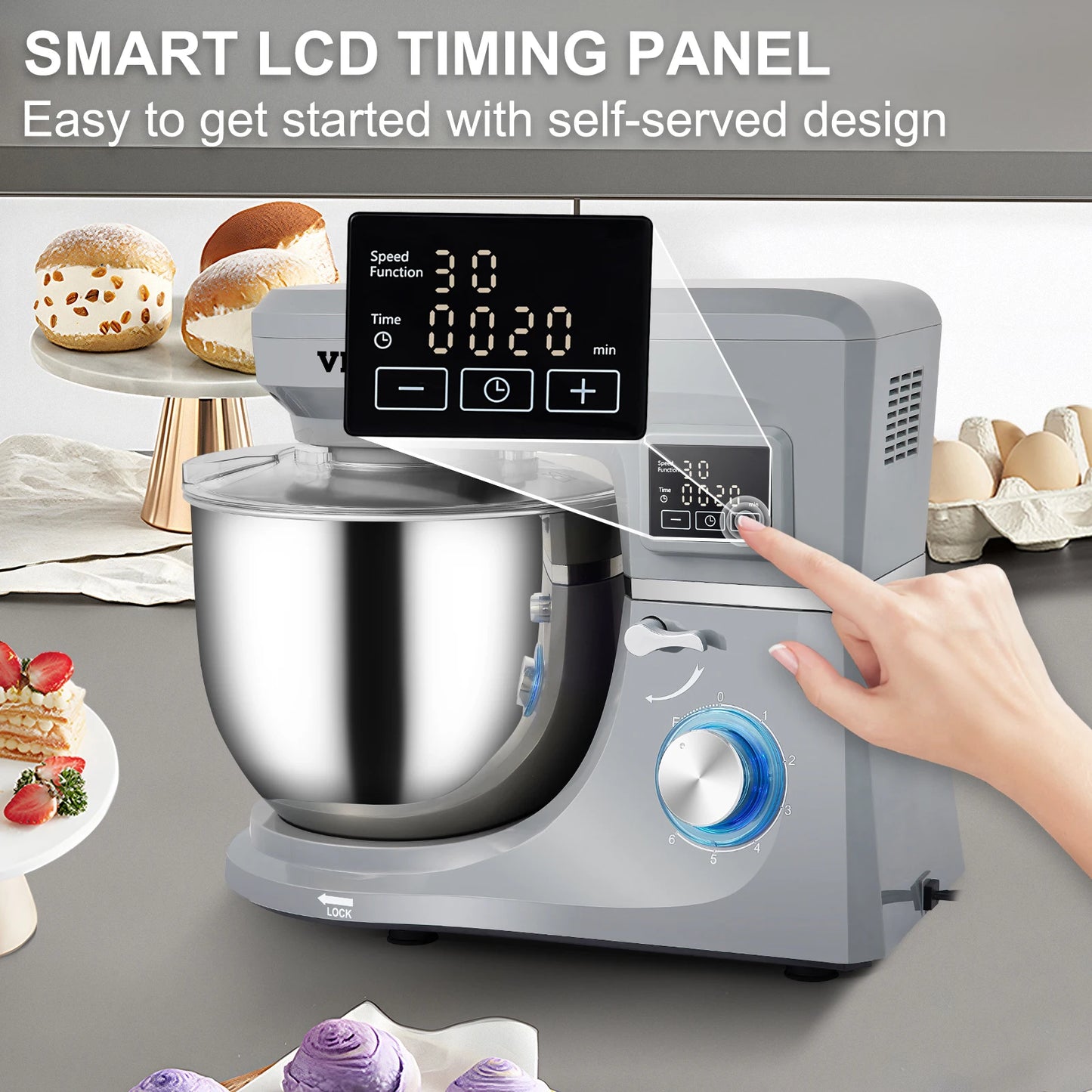 5 IN 1 Stand Mixer Multifunctional Electric Mixer with 6 Speeds