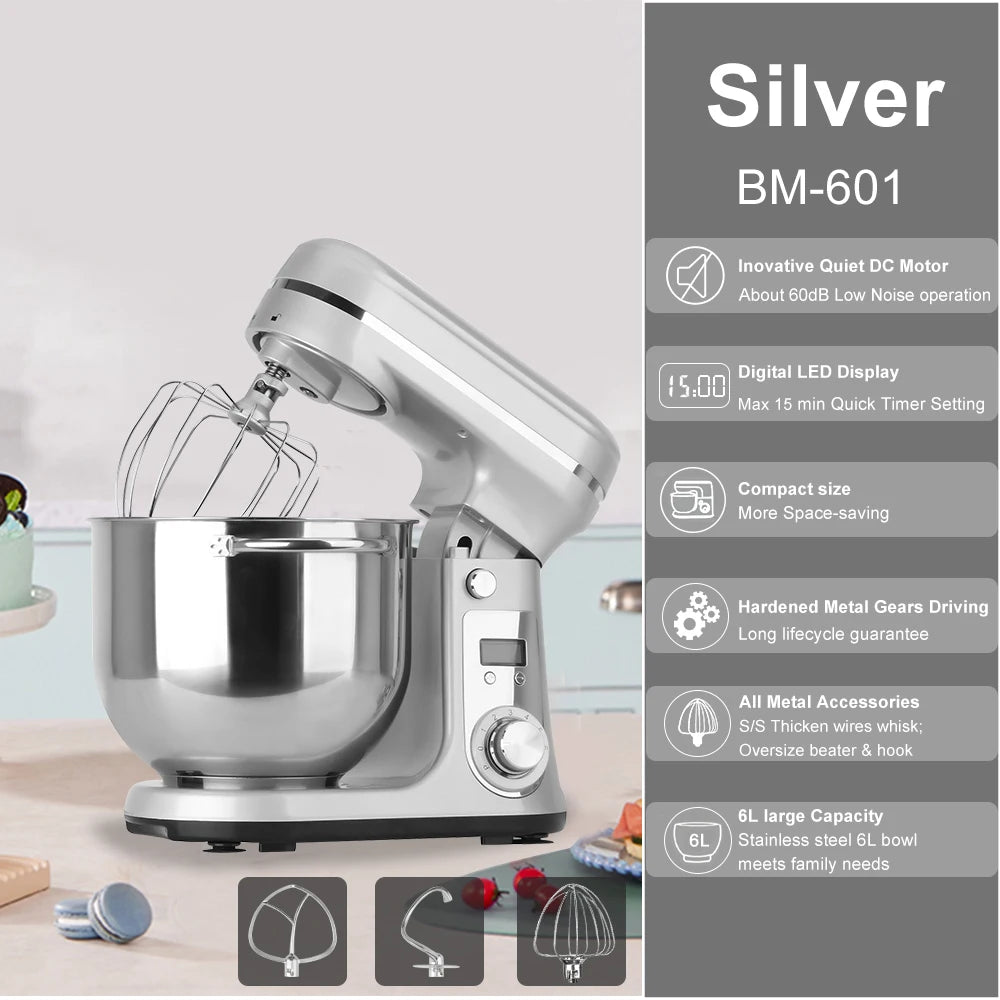 Kitchen Stand Mixer/Dough Kneader, 6-Speed