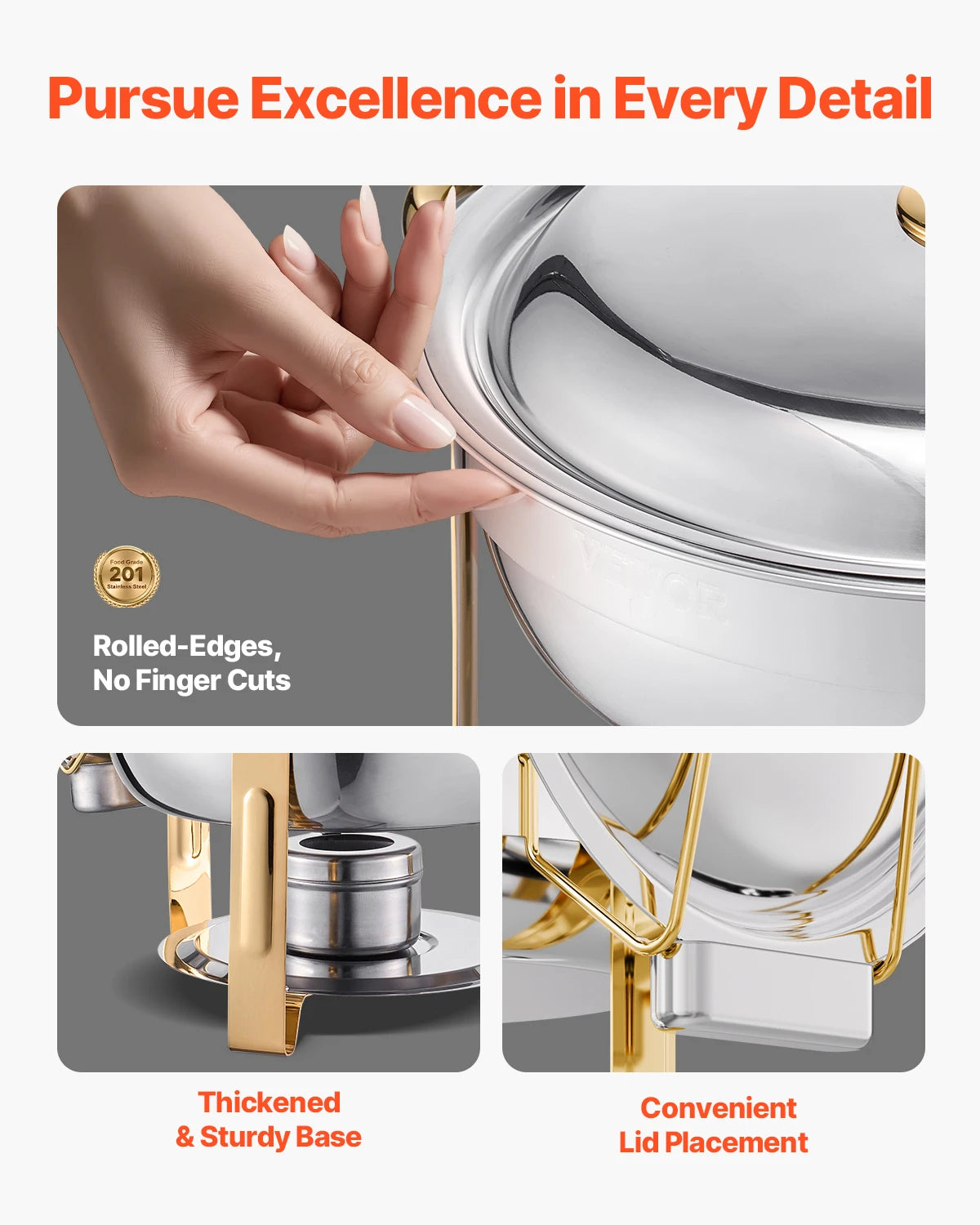 Stainless Steel Chafing Dish 4 Pack Buffet Set